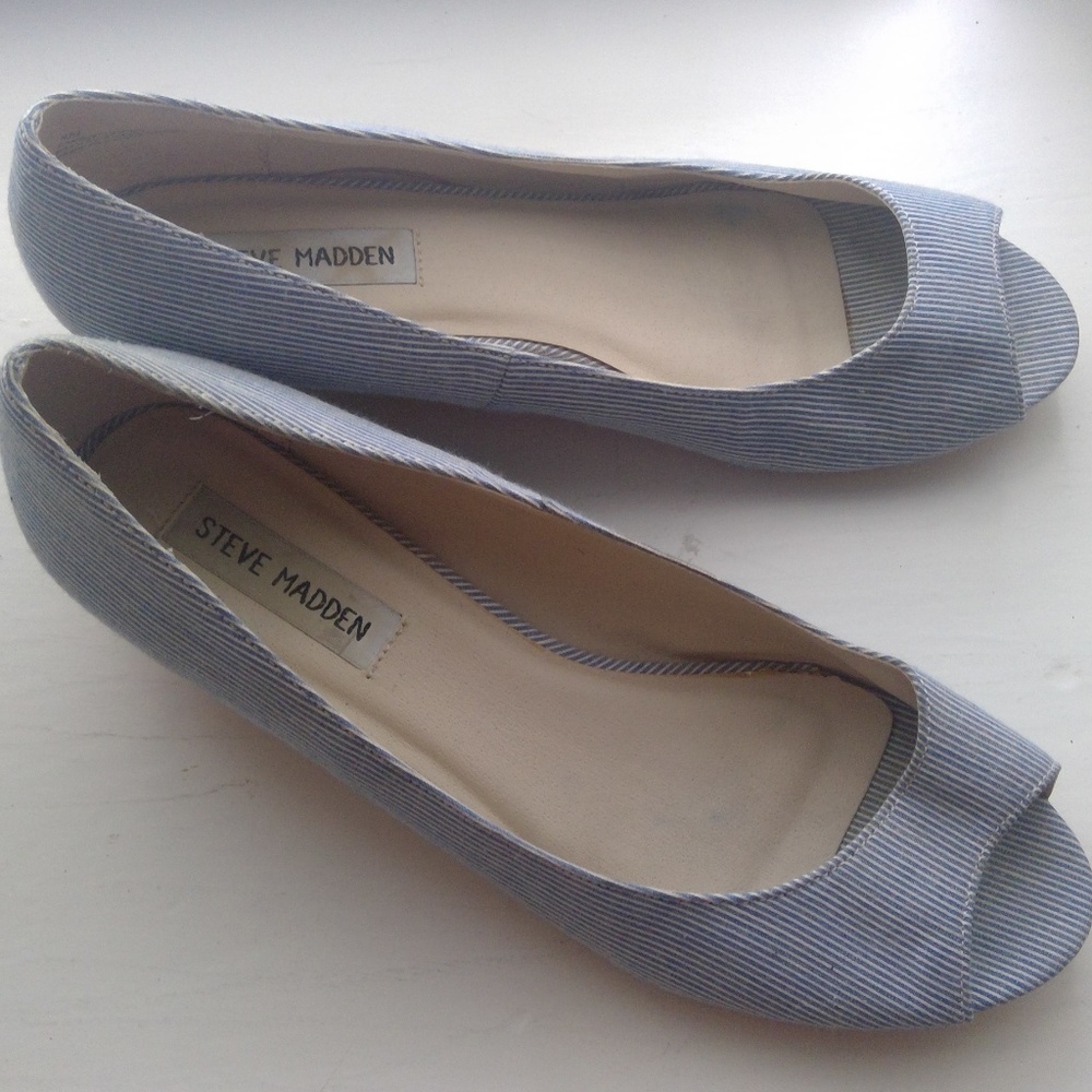 Steve Madden Peep Toe Flats with Cork Heel